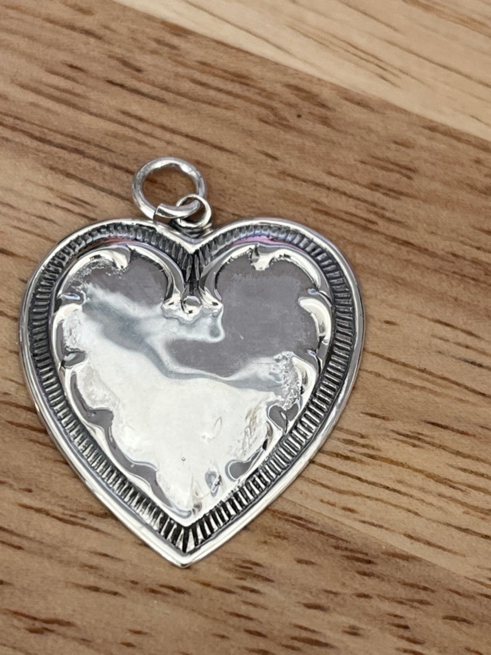 Sterling Silver Heart Pendant Charm - Silver